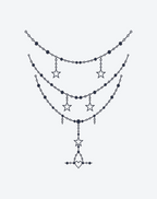 Star and Moon Chain Temporary Tattoo