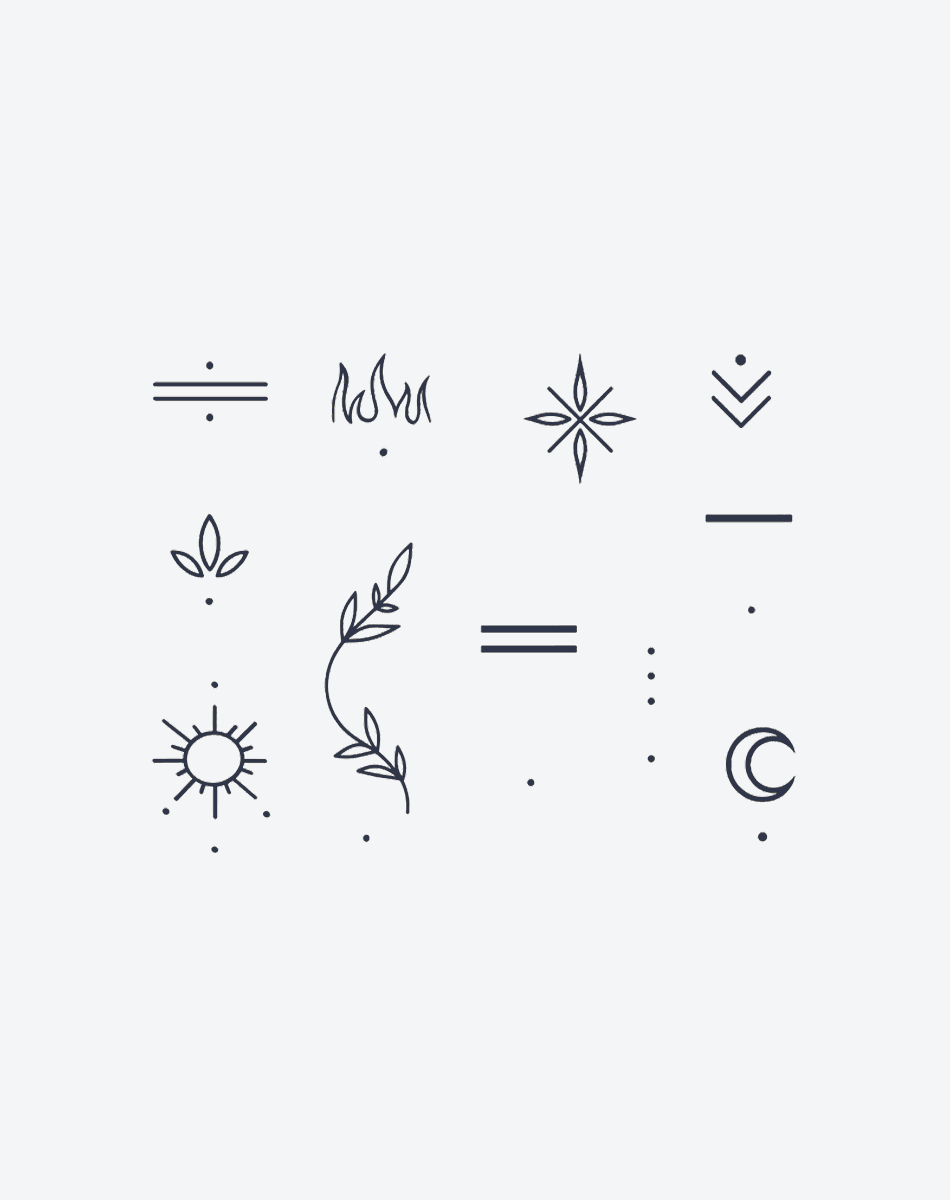 Minimalist Fine Line Set | Dainty Tattoos