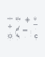 Minimalist Fine Line Set | Dainty Tattoos