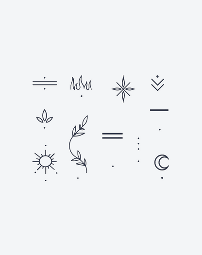Minimalist Fine Line Set | Dainty Tattoos