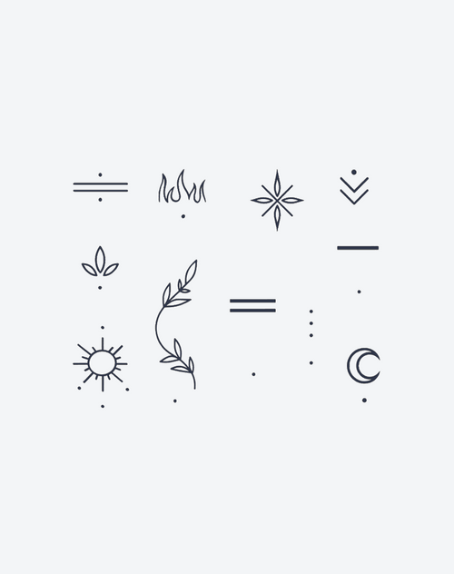 Minimalist Fine Line Set | Dainty Tattoos