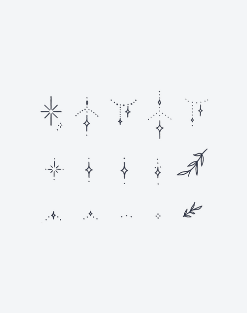 Minimal Celestial Charms Temporary Tattoo
