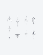 Sacred Dotwork Rays Temporary Tattoo | Light