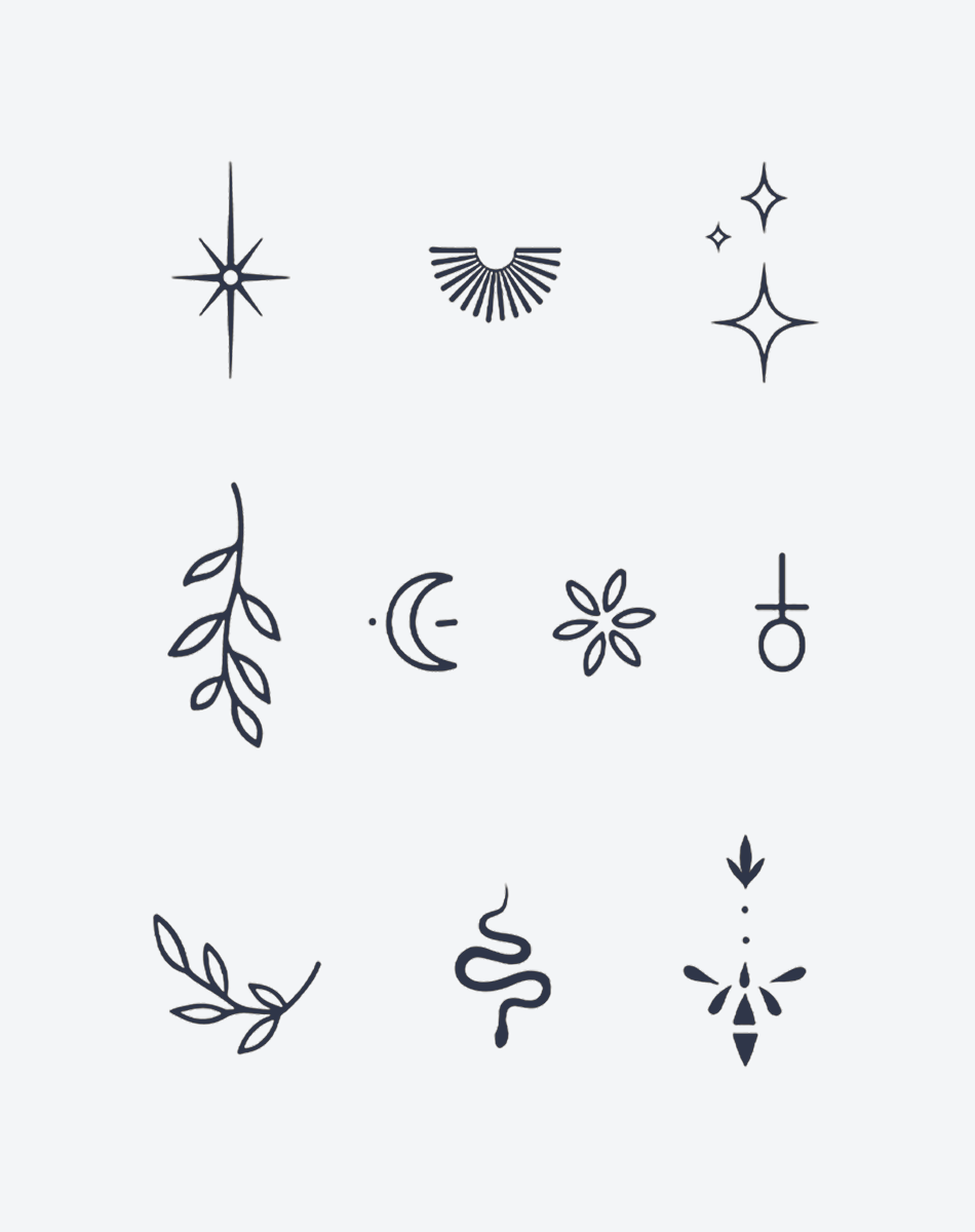 Esoteric Nature Charms Temporary Tattoo | Mystic Art