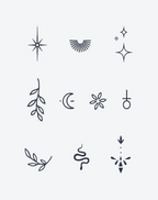 Esoteric Nature Charms Temporary Tattoo | Mystic Art