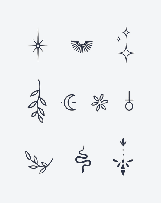 Esoteric Nature Charms Temporary Tattoo | Mystic Art