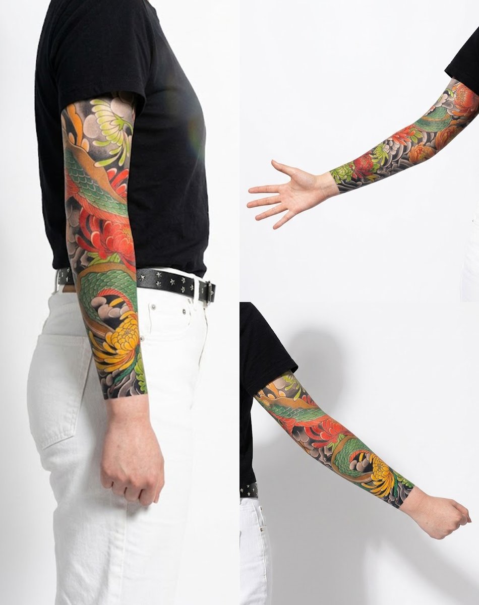 Snake and Chrysanthemum