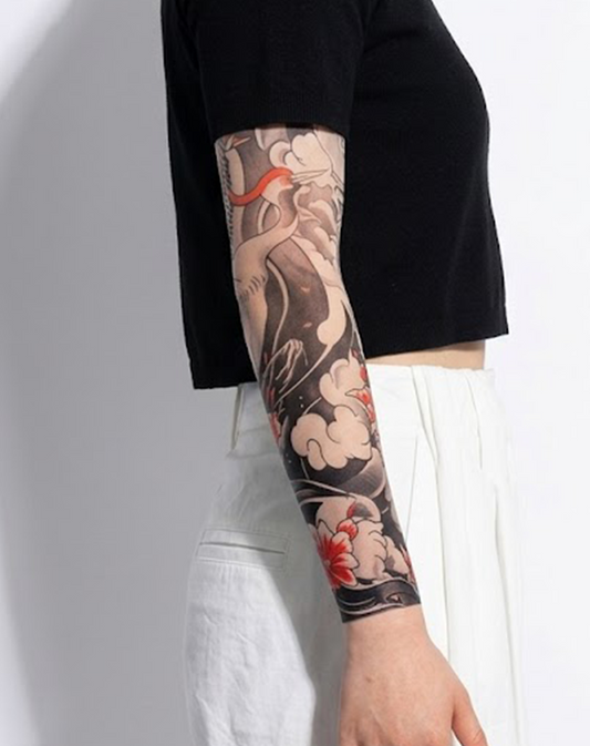 Crimson Bloom & Crane