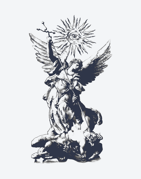 大天使ミカエルの一時的なタトゥーデザイン – INKARTLINK