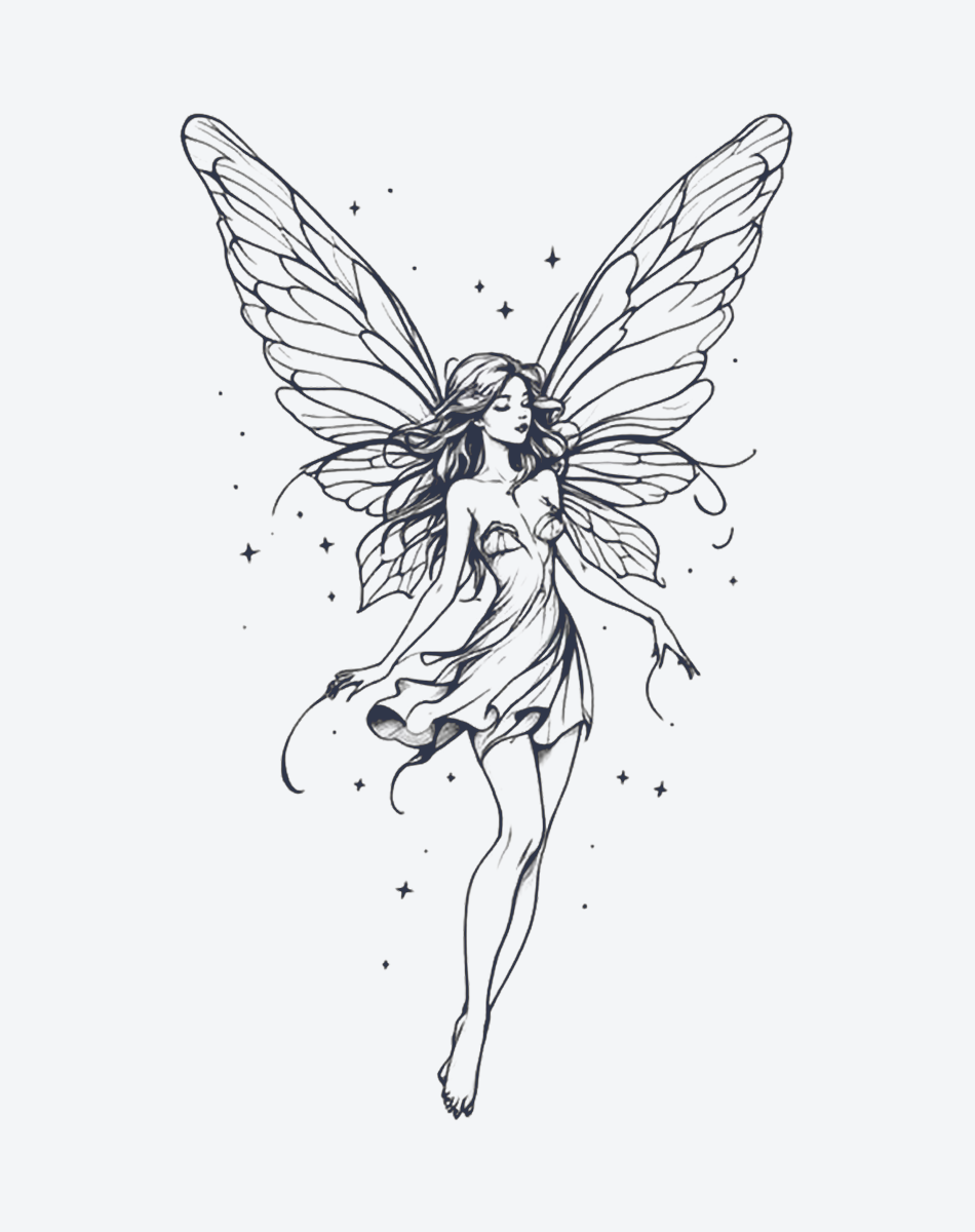 Bezauberndes Feen-Schmetterlings-Tattoo