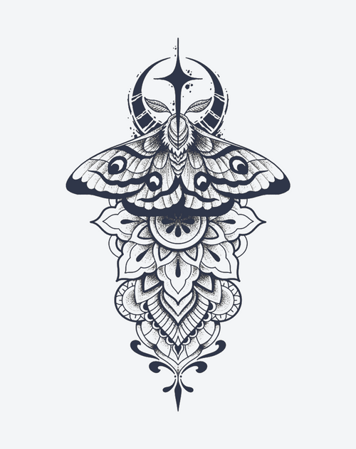 Moth Mandala Moon