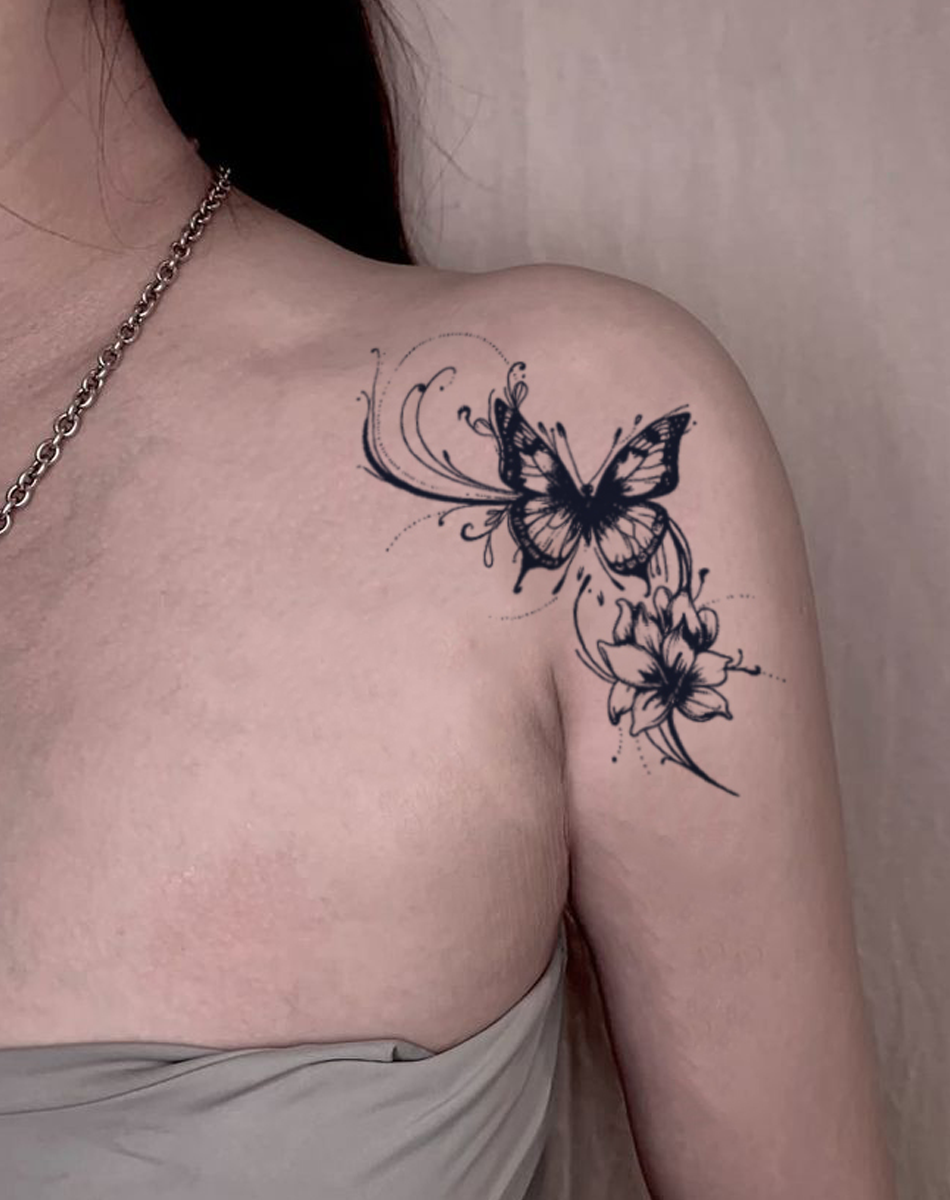 Butterfly Blossom Tattoo