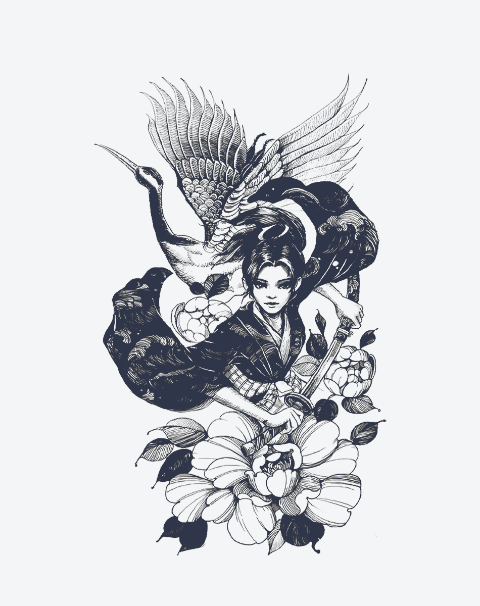 Japanese Crane Tattoo