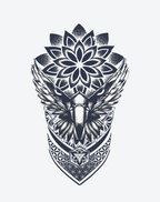 Intricate Sacred Wings Decal featuring a bold eagle design surrounded by floral motifs.
