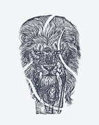 Intricate lion design tattoo decal featuring a powerful lion with a warrior theme.