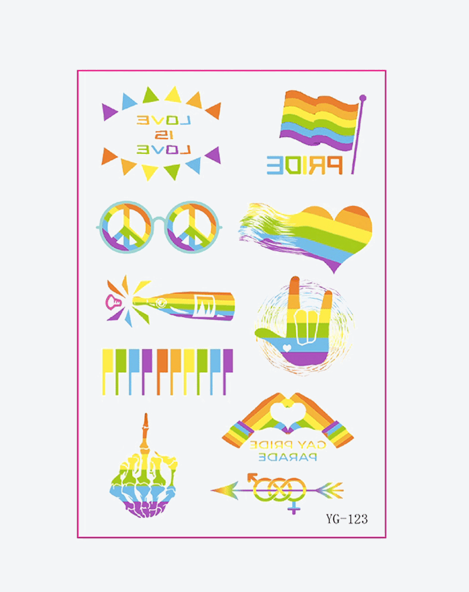 Vibrant Pride Temporary Tattoos – Safe & Stylish