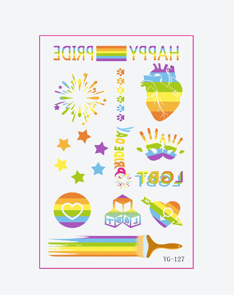 Vibrant Pride Temporary Tattoos
