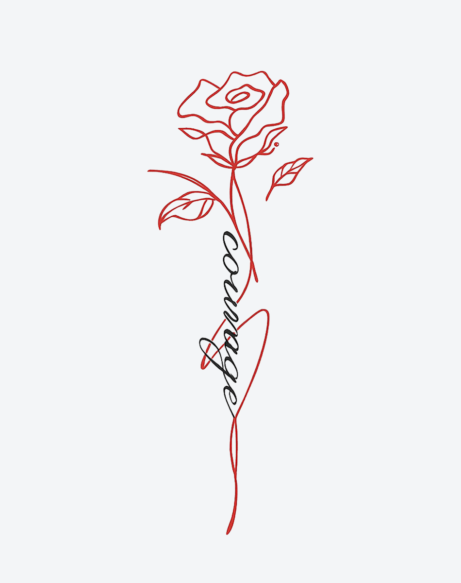 Rose of Courage Tattoo Bold Design