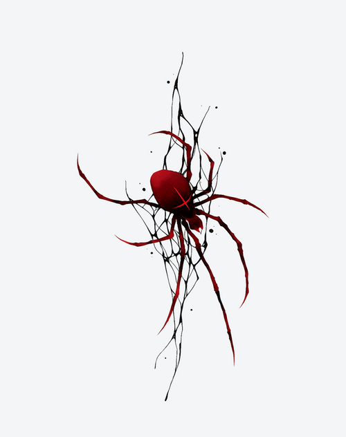 Crimson Widow Tattoo Gothic Design