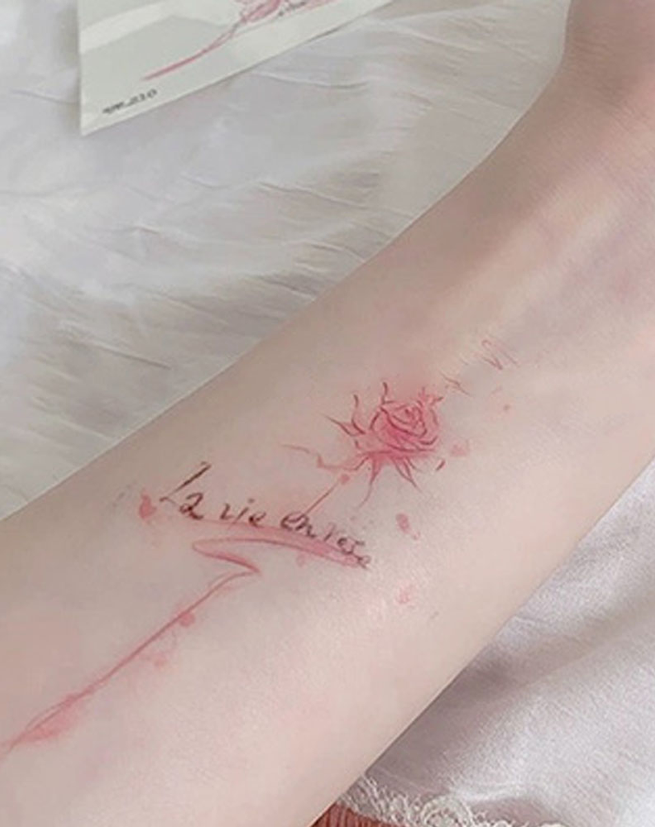 Pink Life Tattoo Temporary Art