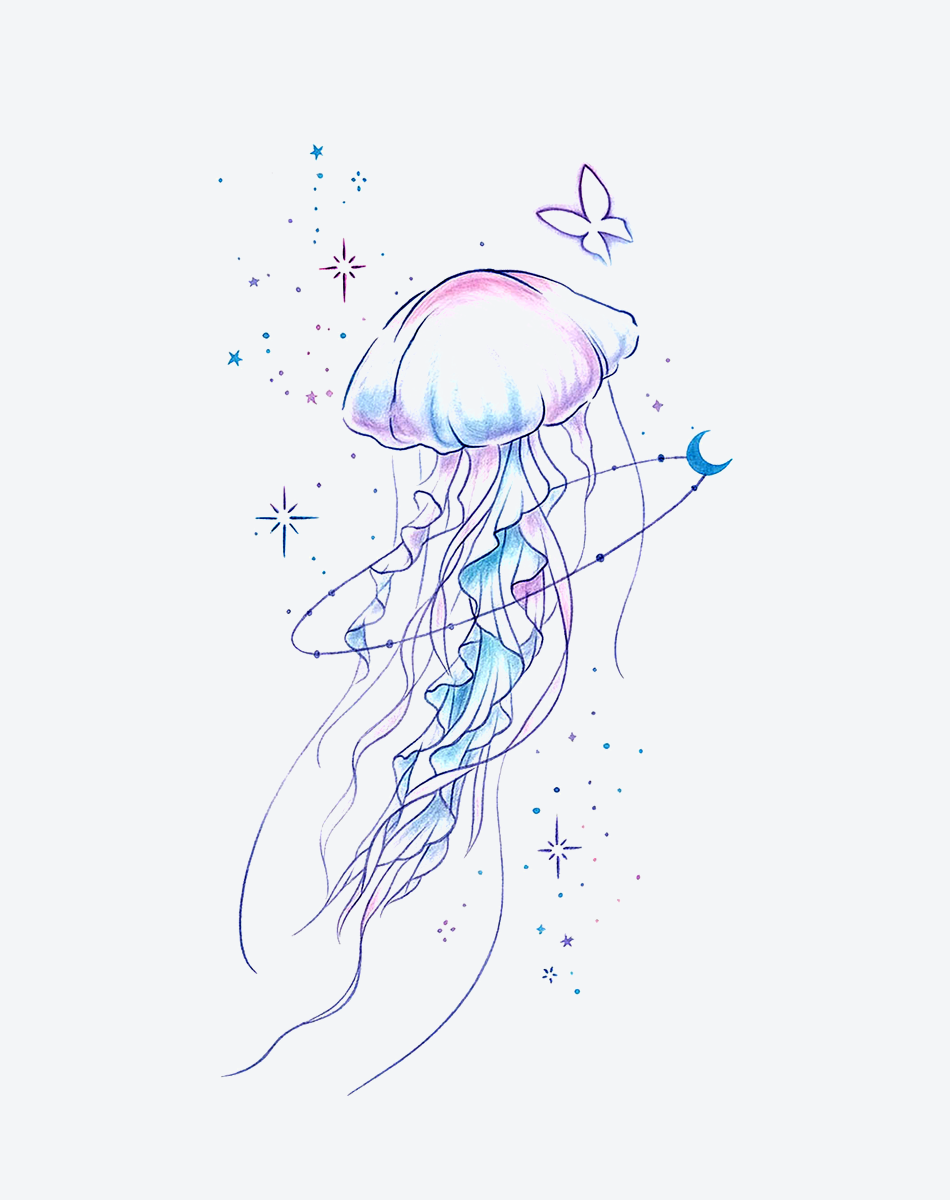 Stardust Jelly Tattoo Magical Design