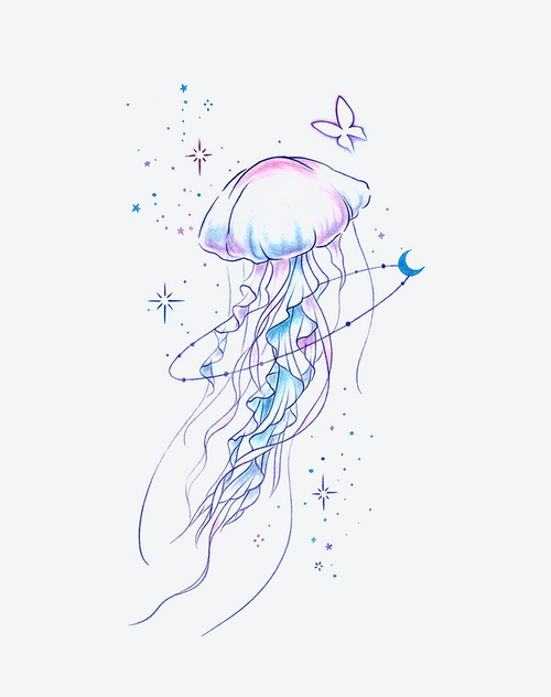 Stardust Jelly Tattoo Magical Design