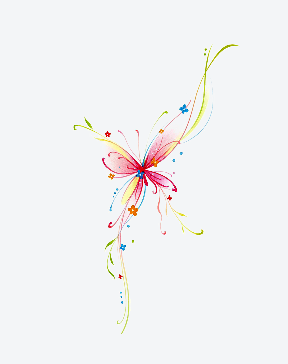 Whimsical Flutter Tattoo Magical Design