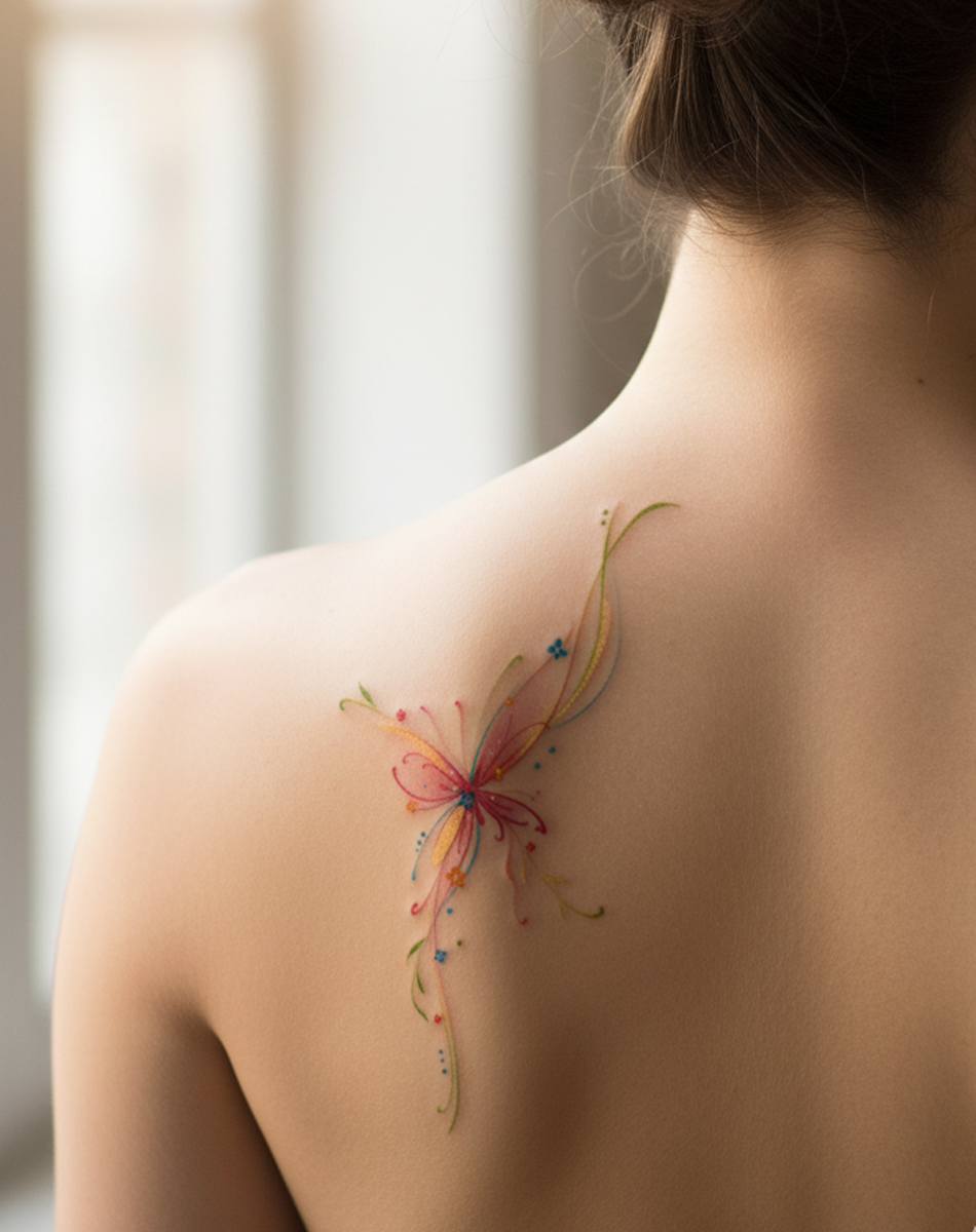 Whimsical Flutter Tattoo Temporary Art