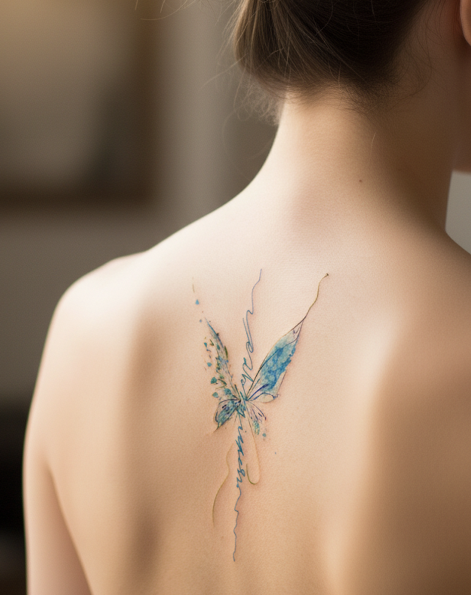 Inkblot Flutter Tattoo Temporary Art