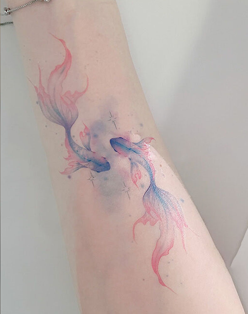 Celestial Koi Tattoo Temporary Art