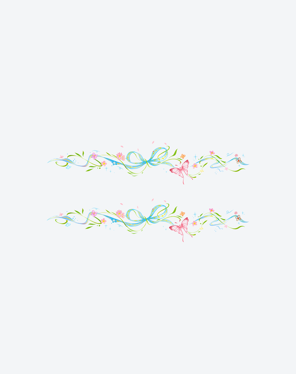 Blooming Ribbons Tattoo Elegant Design