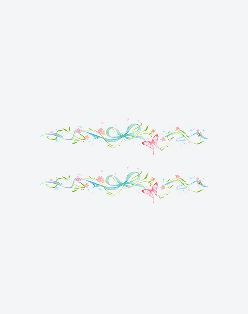 Blooming Ribbons Tattoo Elegant Design