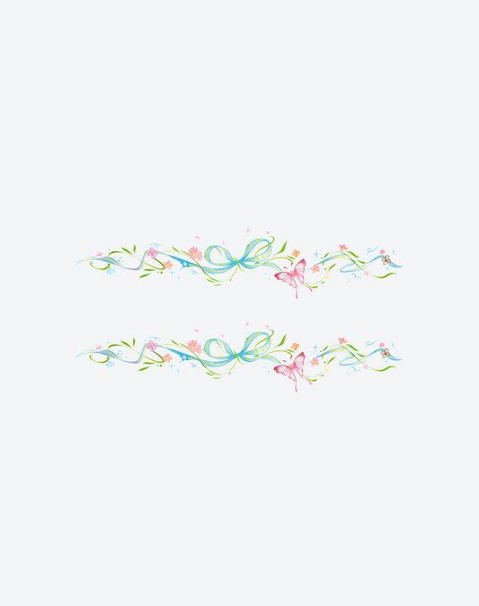 Blooming Ribbons Tattoo Elegant Design