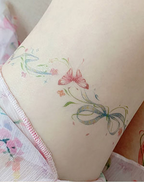 Blooming Ribbons Tattoo Temporary Art