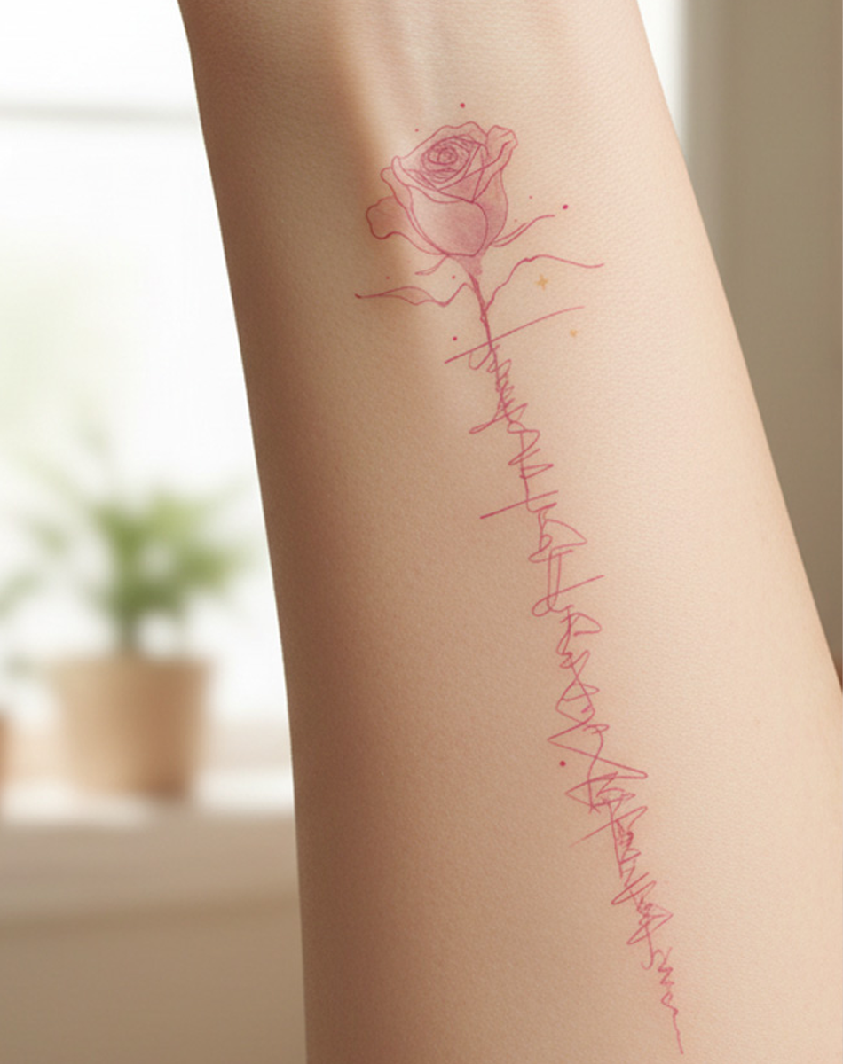 Petal & Pulse Tattoo Temporary Art