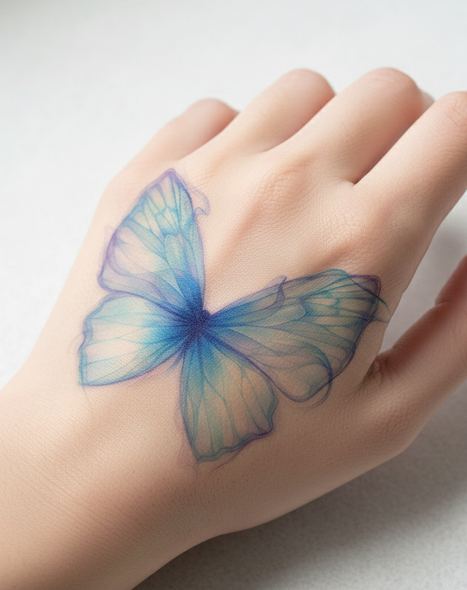 Ghostlight Butterfly Tattoo Temporary Art