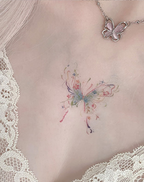 Vivid Bloom Butterfly Tattoo Temporary Art