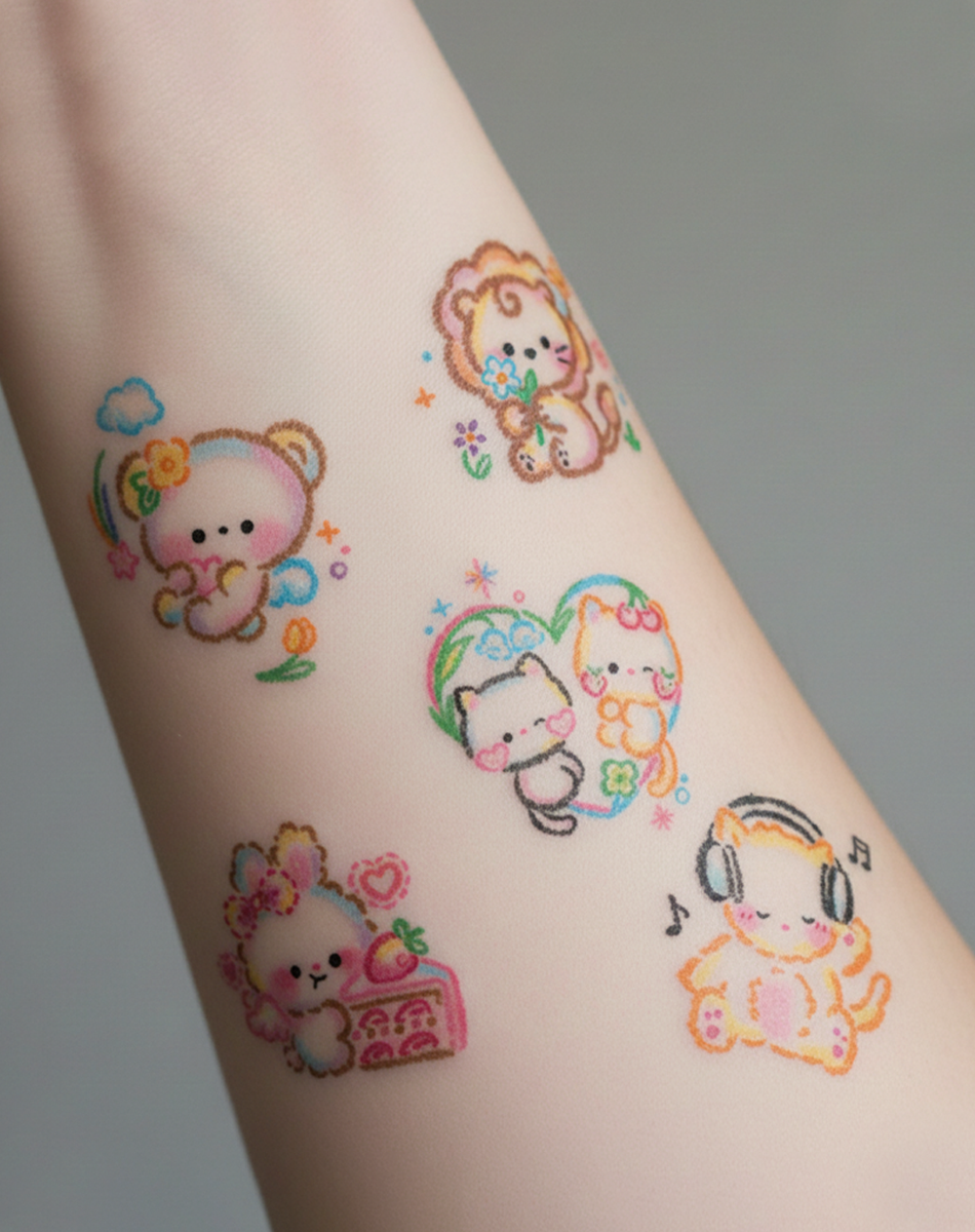 Pixel Pals Tattoo Temporary Art
