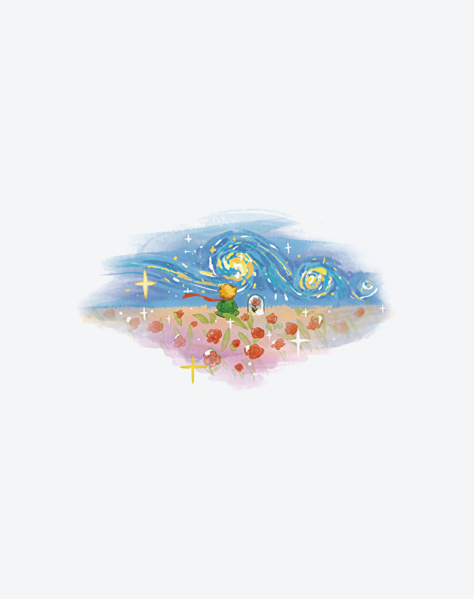 Starry Rose Field Tattoo Romantic Design