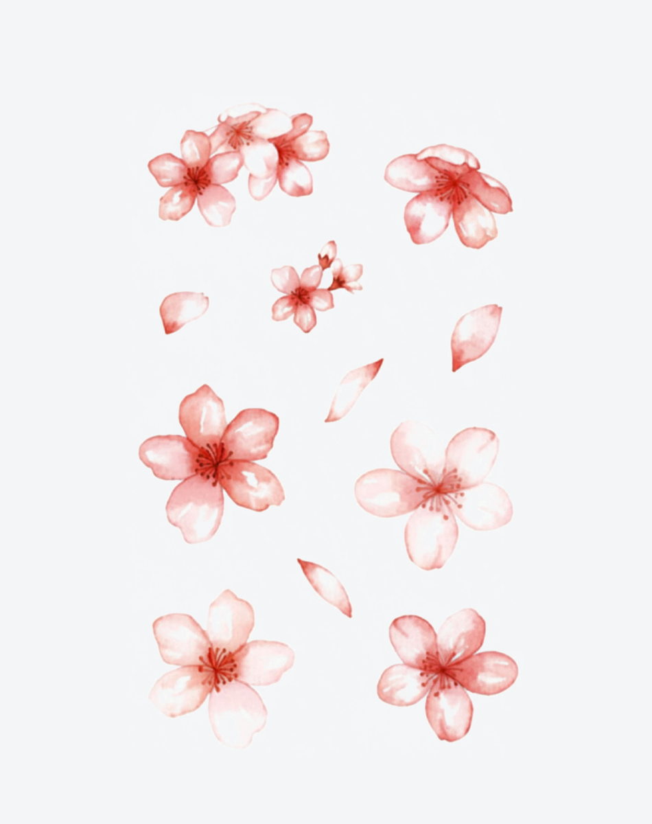 Sakura Petals Tattoo Elegant Design
