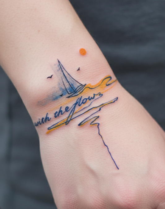 Cosmic Compass Tattoo Celestial Design