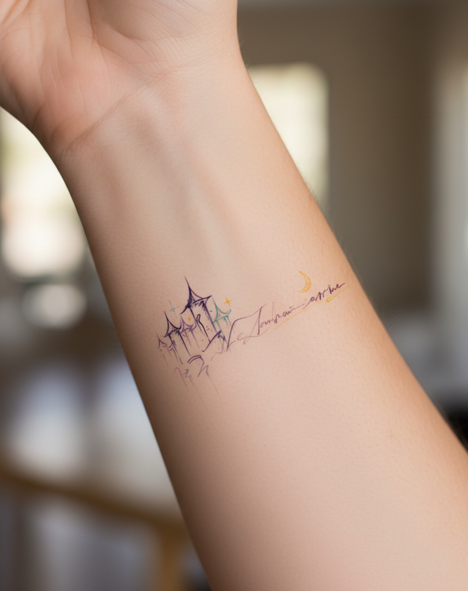 Starfall Castle Tattoo Temporary Art