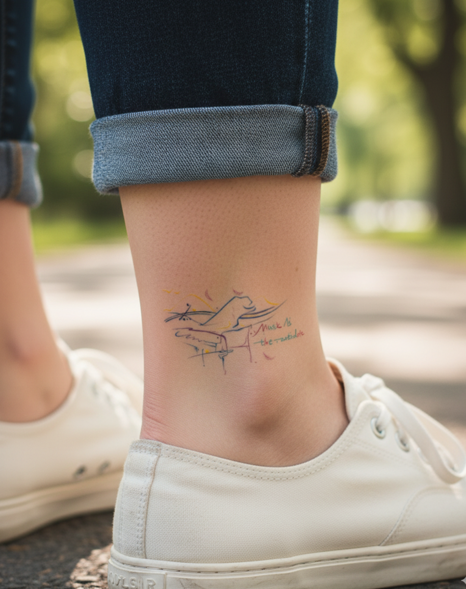 Music is the Antidote Tattoo Temporary Art