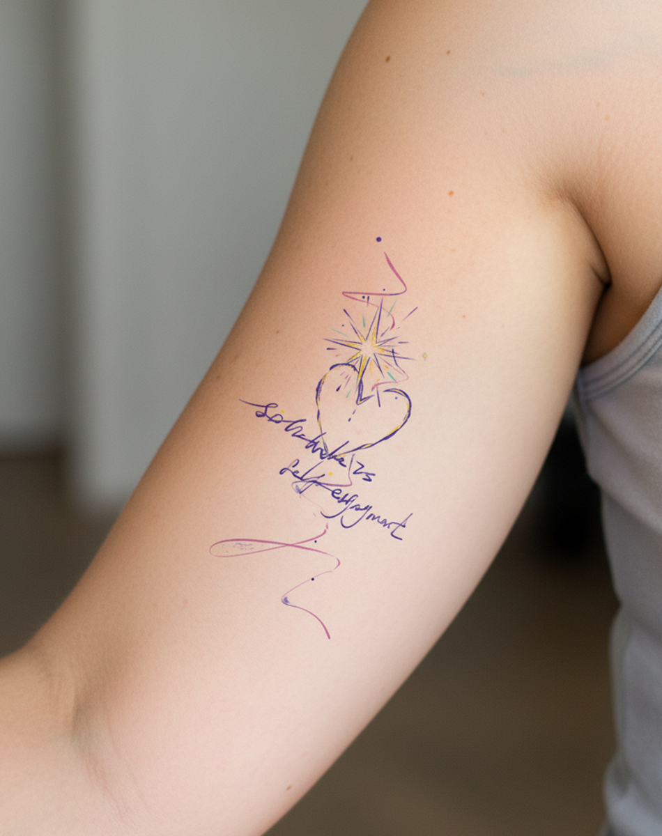 Self-Judgment Star Tattoo Temporary Art