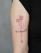 Graceful Rose Ribbon Tattoo Temporary Art