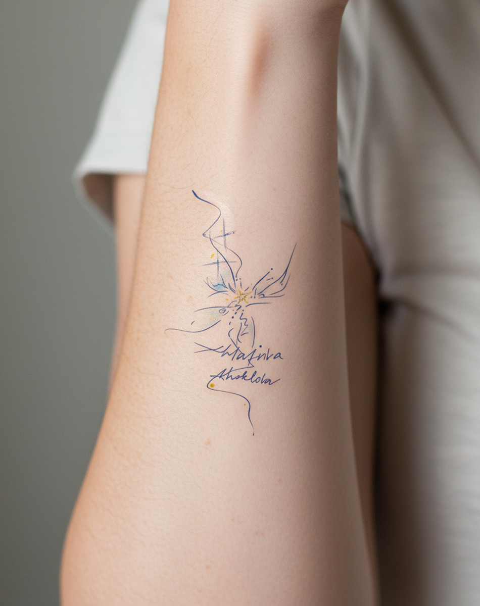 Ephemeral Star Tattoo Temporary Art