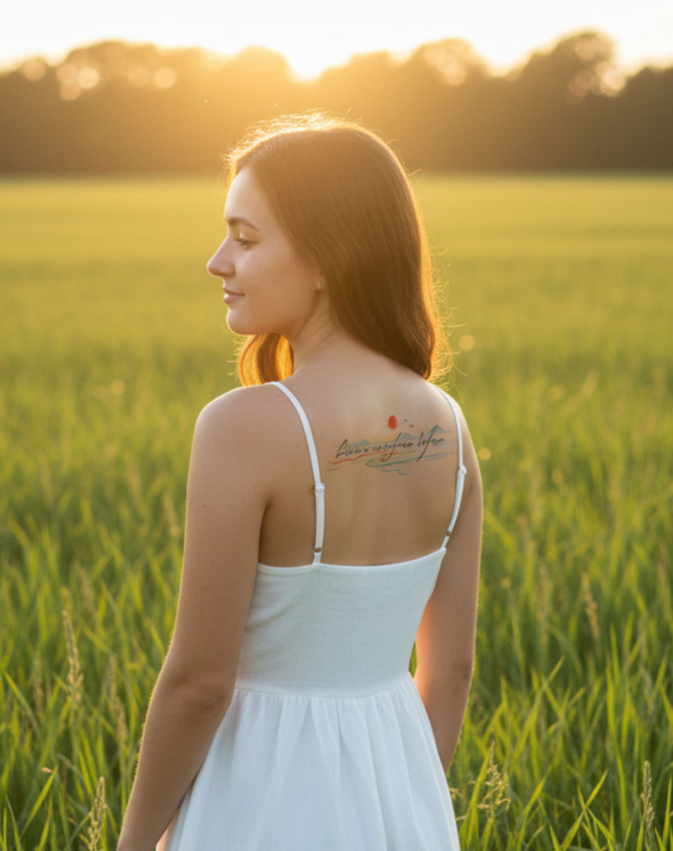 Zen Sunrise Tattoo Minimalist Design