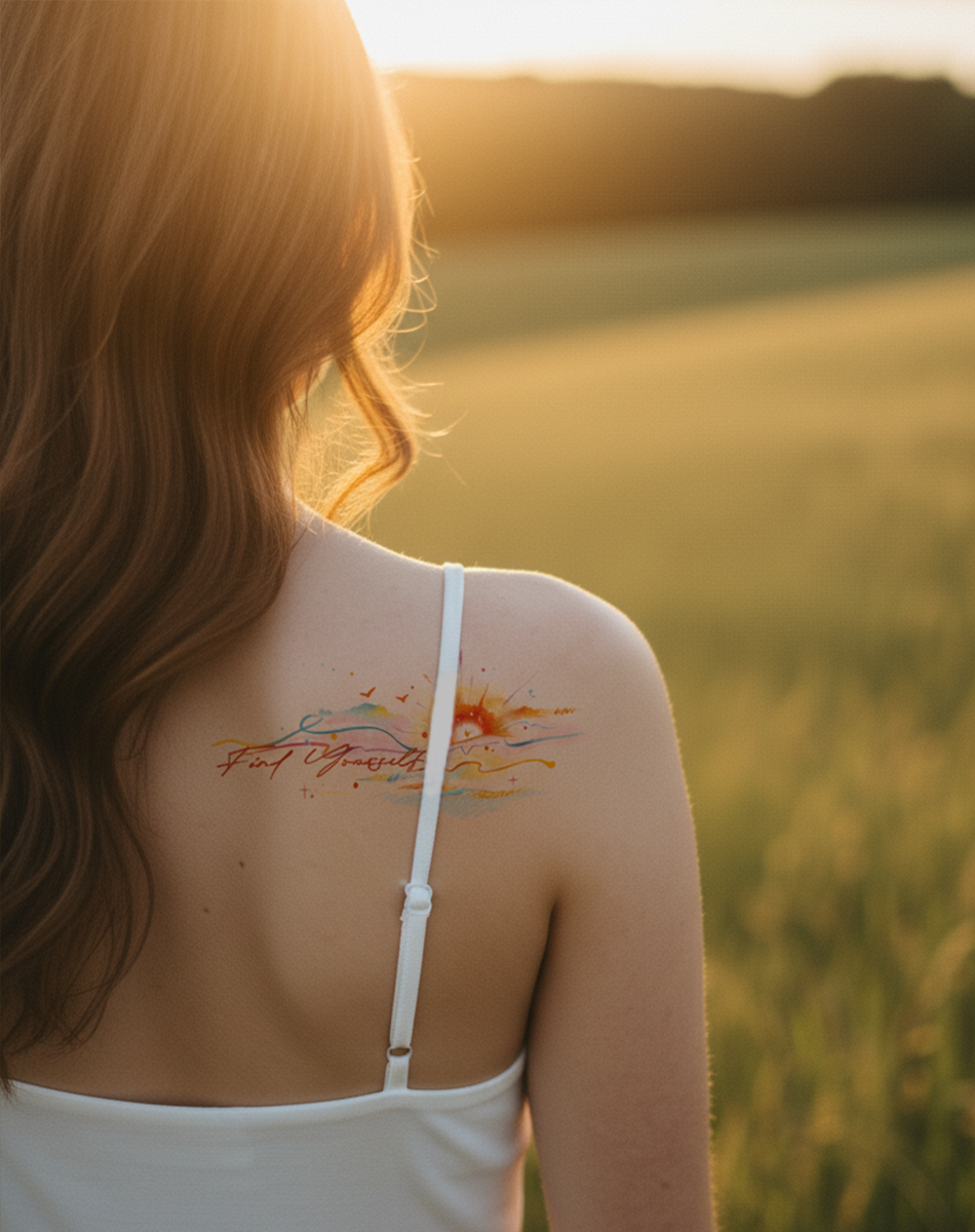 Sunrise Serenity Tattoo Peaceful Design