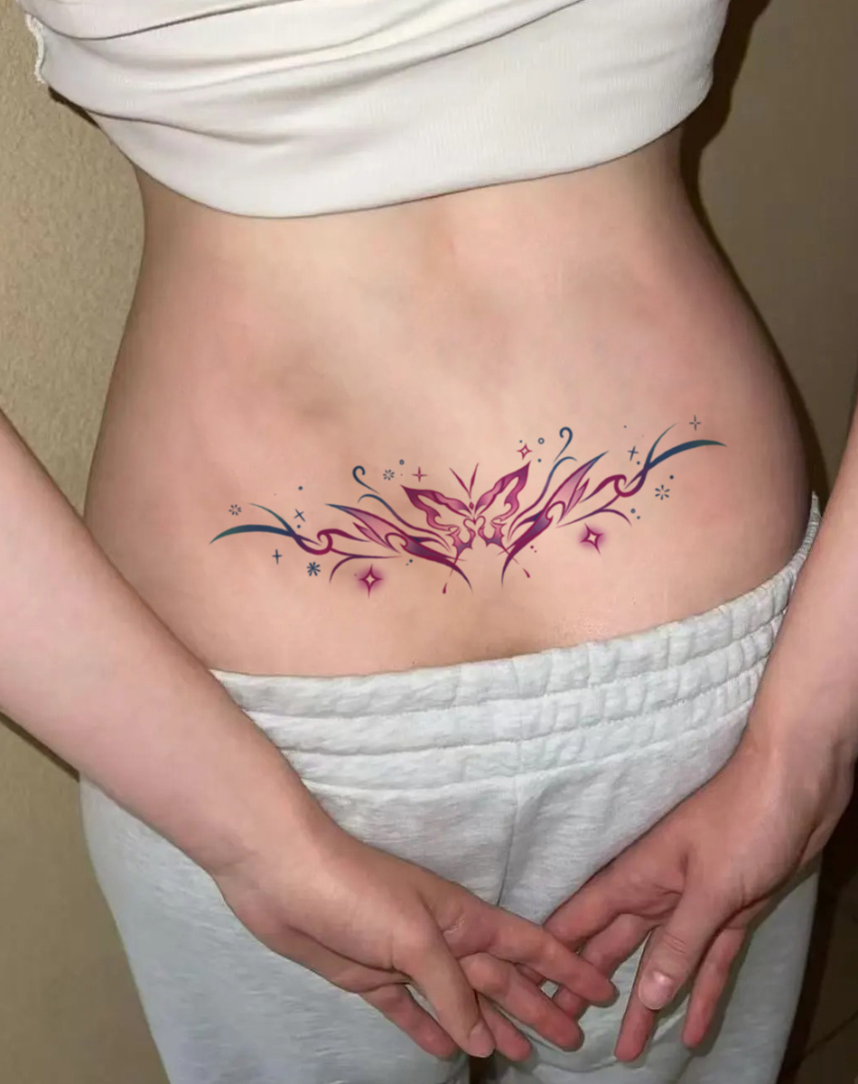 Butterfly Flourish Tattoo Temporary Art