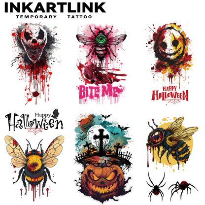 Halloween horror tattoo stickers 3